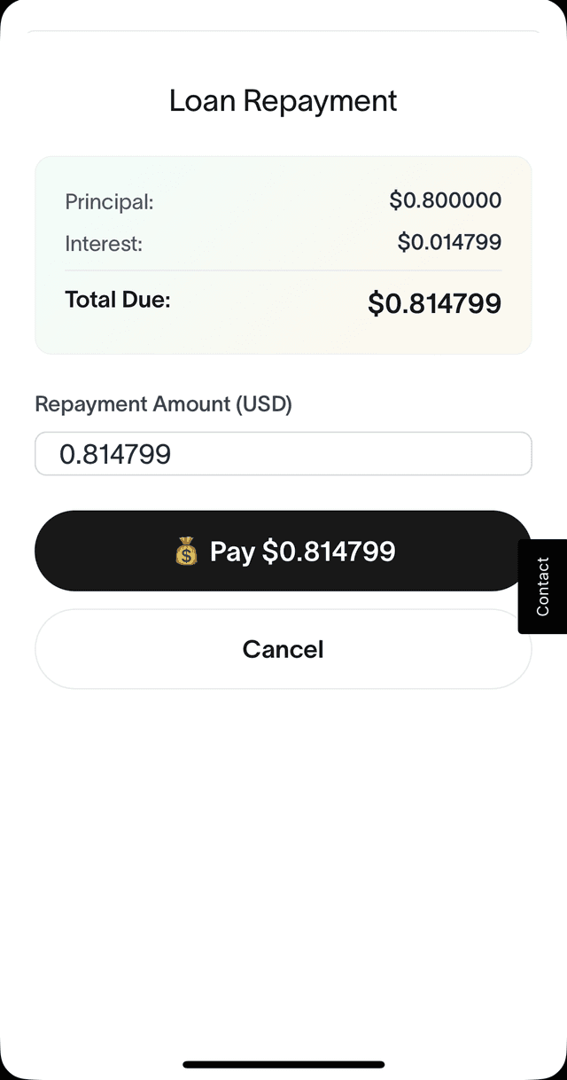 Loan Repayment Interface